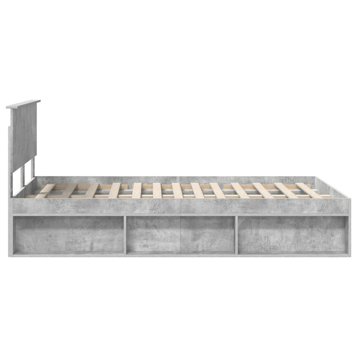 Sengestel med hovedgærde Beton 120 x 190 cm Konstrueret træ