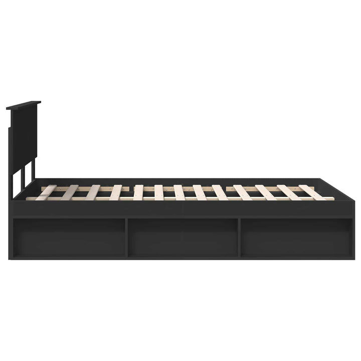Sengestel med hovedgærde Sort 120 x 200 cm Konstrueret træ