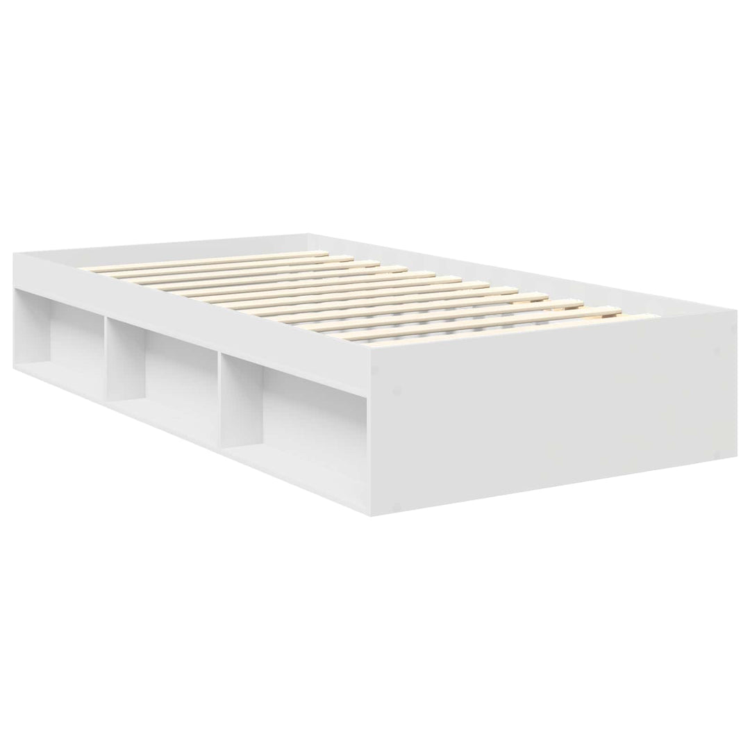 Sengestel med hovedgærde Hvid 100 x 200 cm Konstrueret træ