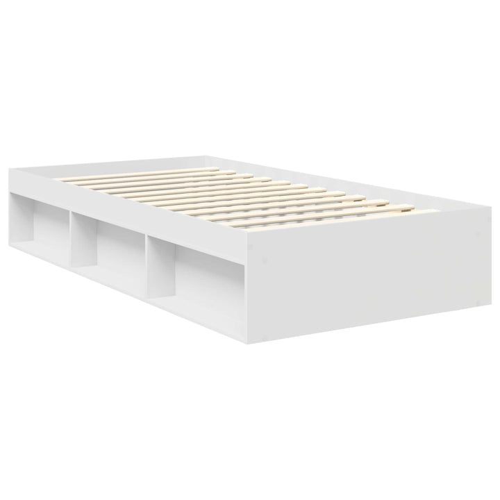 Sengestel med hovedgærde Hvid 100 x 200 cm Konstrueret træ