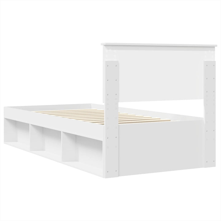 Sengestel med hovedgærde Hvid 100 x 200 cm Konstrueret træ