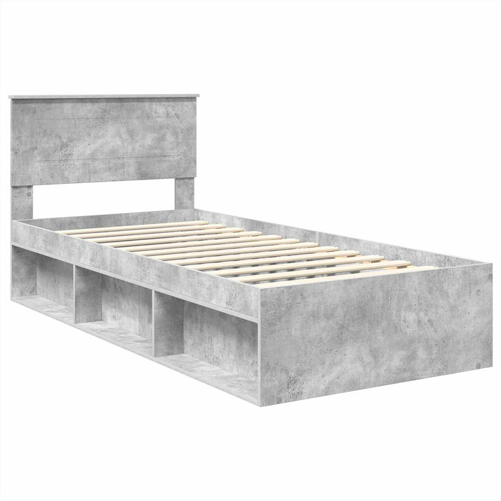 Sengestel med hovedgærde Beton Grå 100 x 200 cm Konstrueret træ
