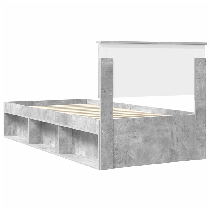 Sengestel med hovedgærde Beton Grå 100 x 200 cm Konstrueret træ