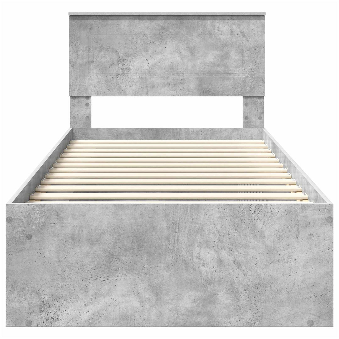 Sengestel med hovedgærde Beton Grå 100 x 200 cm Konstrueret træ