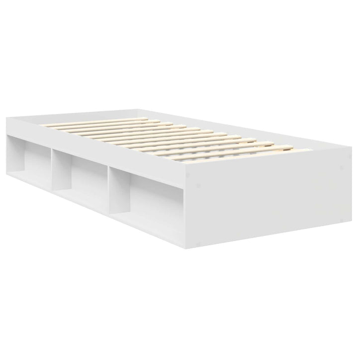 Sengestel med hovedgærde Hvid 90 x 190 cm Konstrueret træ