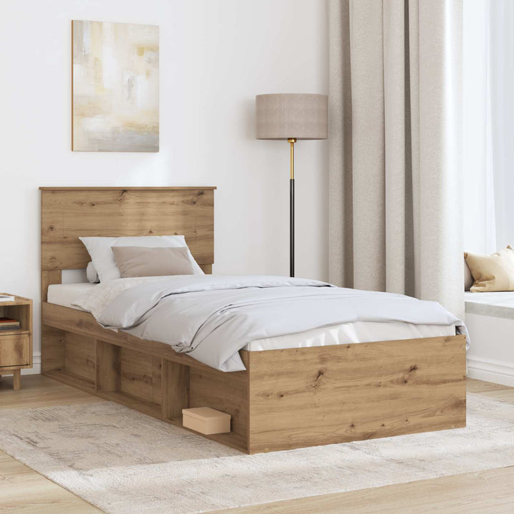 Sengestel med hovedgærde Artisan eg 90 x 190 cm Konstrueret træ