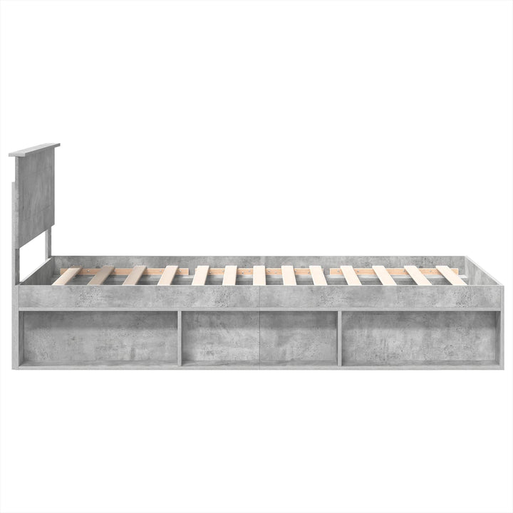 Sengestel med hovedgærde Beton Grå 75 x 190 cm Konstrueret træ