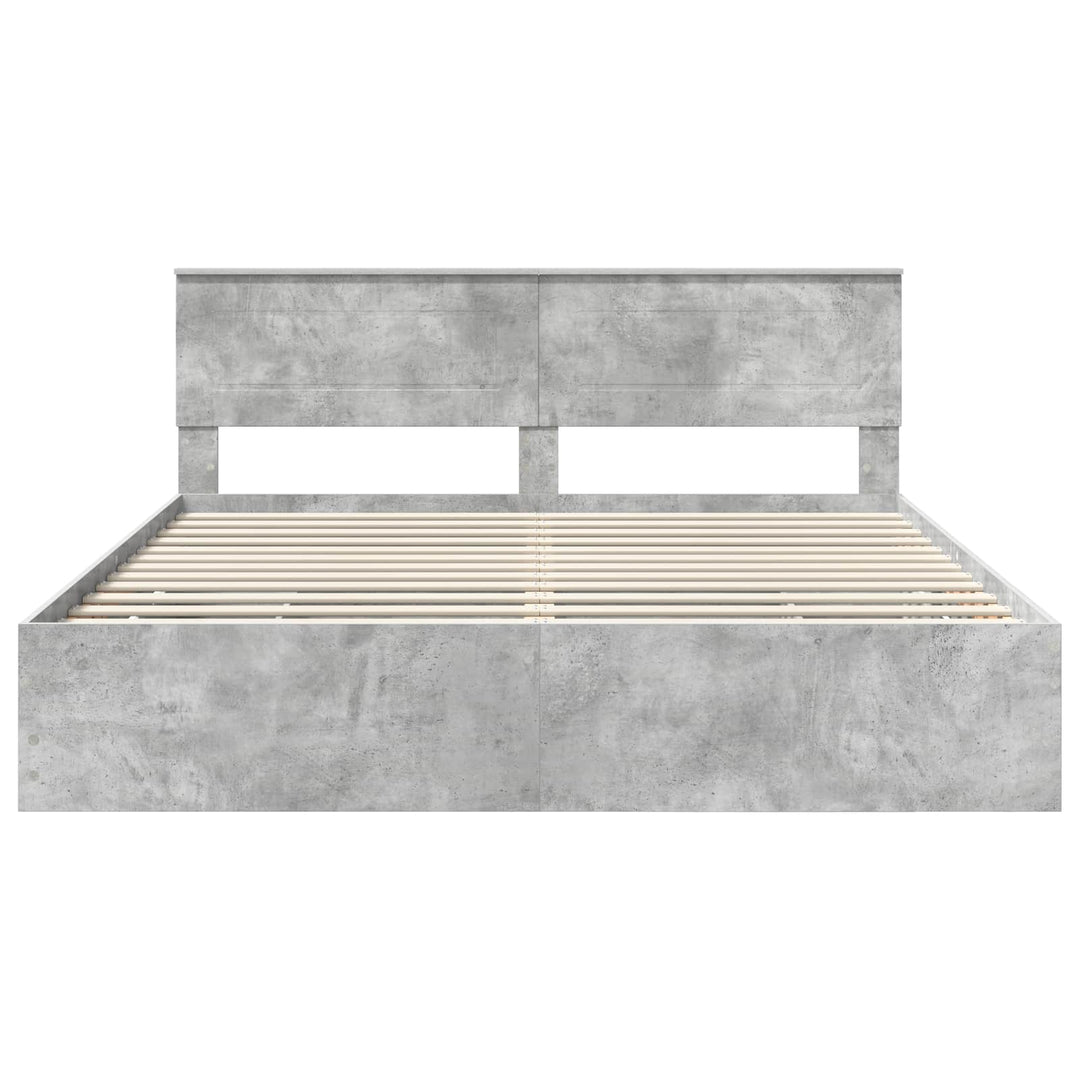 Sengestel med skuffe Beton Grå 180 x 200 cm Ingeniørtræ