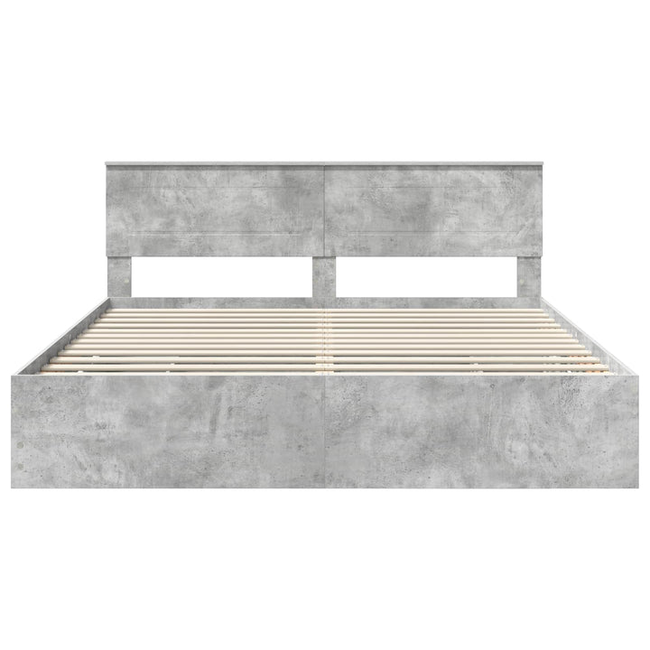 Sengestel med skuffe Beton Grå 180 x 200 cm Ingeniørtræ