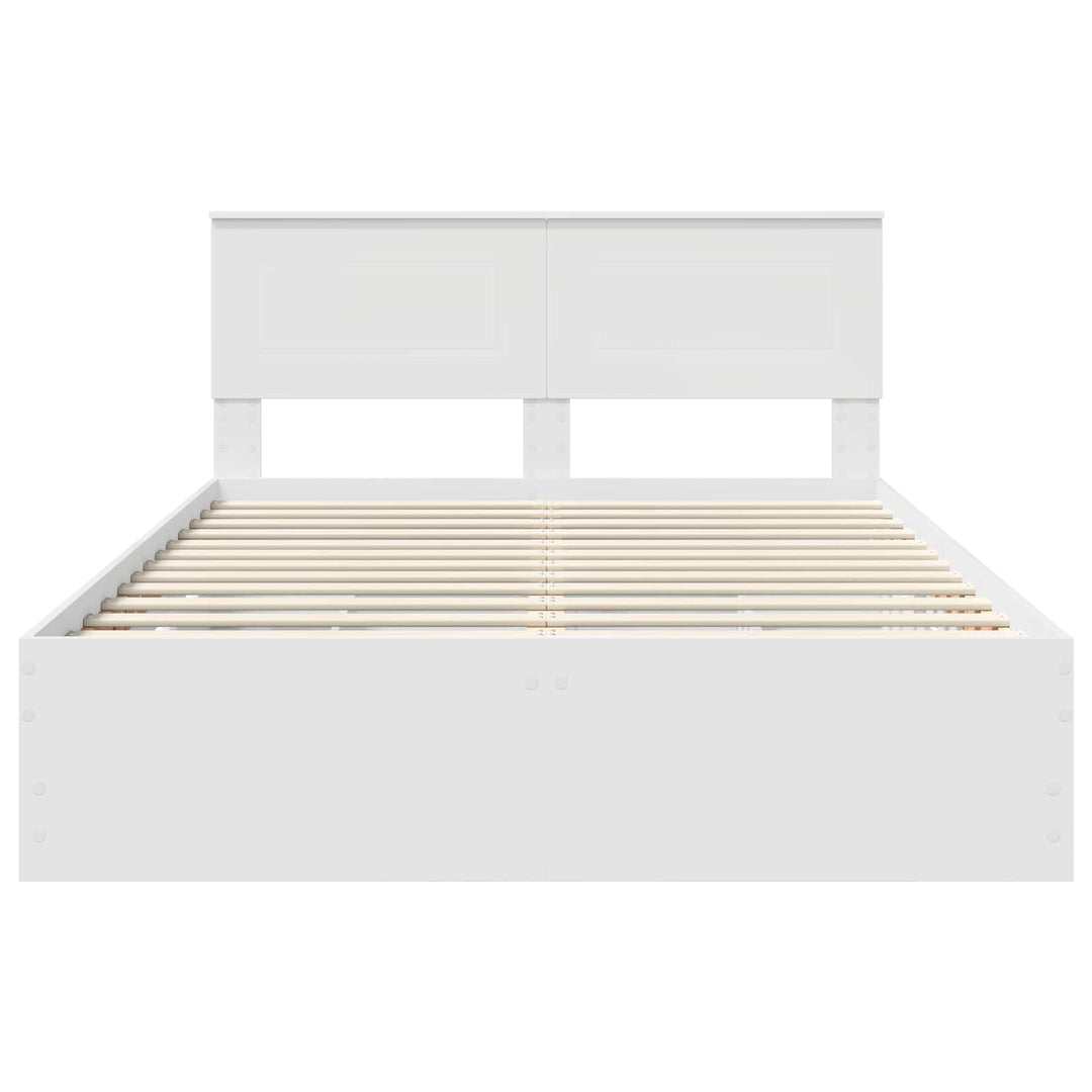 Sengestel med skuffe Hvid 160 x 200 cm Ingeniørtræ