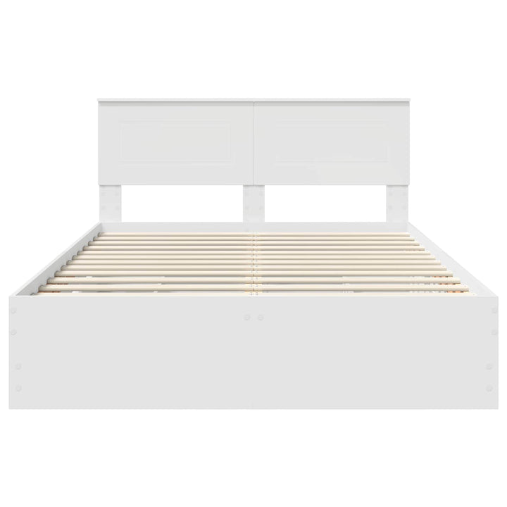 Sengestel med skuffe Hvid 160 x 200 cm Ingeniørtræ