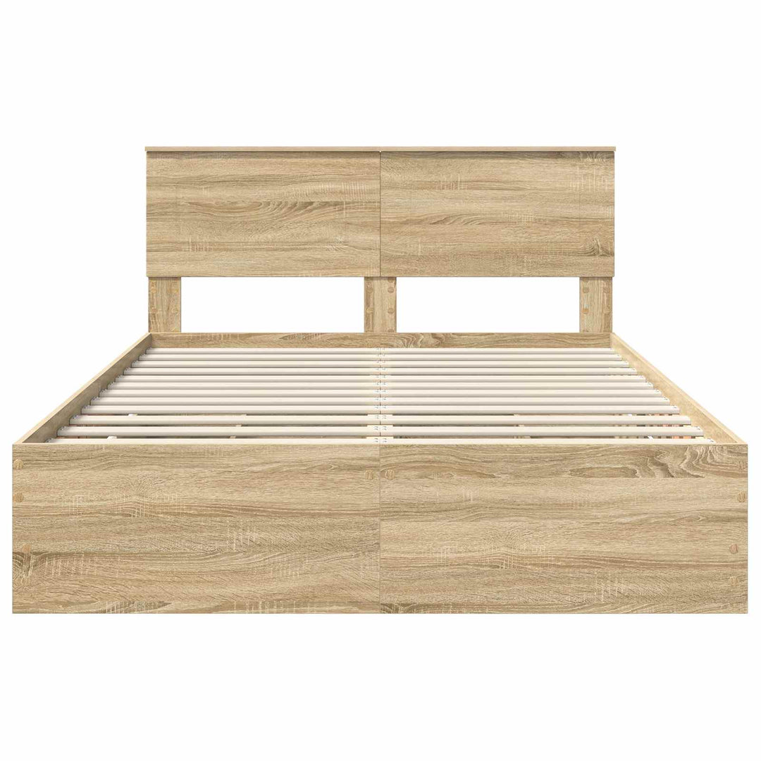 Sengestel med skuffe Sonoma eg 150 x 200 cm Ingeniørtræ