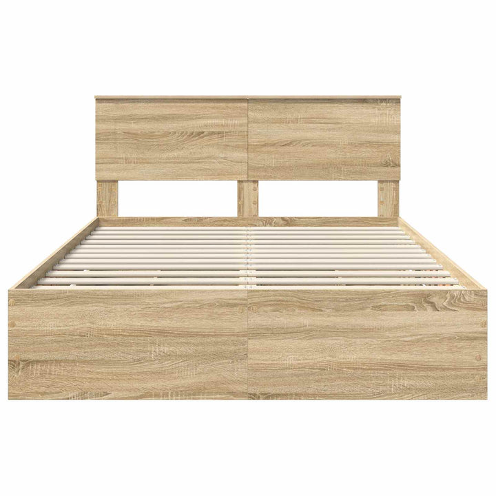 Sengestel med skuffe Sonoma eg 150 x 200 cm Ingeniørtræ