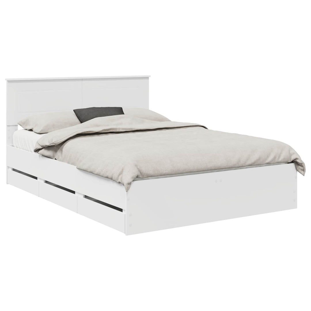 Sengestel med skuffe Hvid 140 x 190 cm Ingeniørtræ
