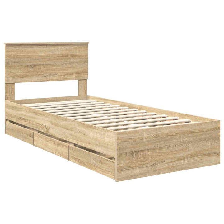 Sengestel med skuffe Sonoma eg 100 x 200 cm Ingeniørtræ