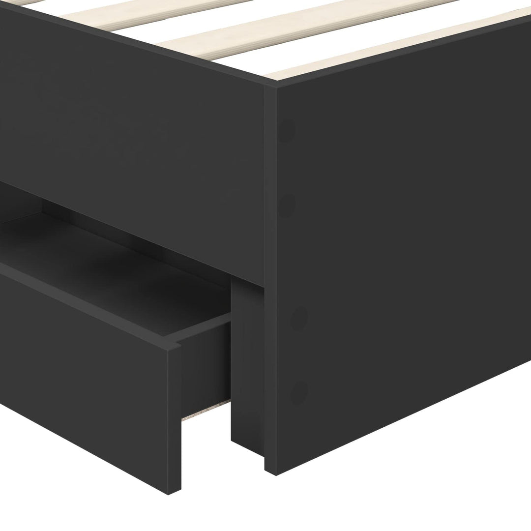 Sengestel med skuffe Sort 90 x 190 cm Ingeniørtræ
