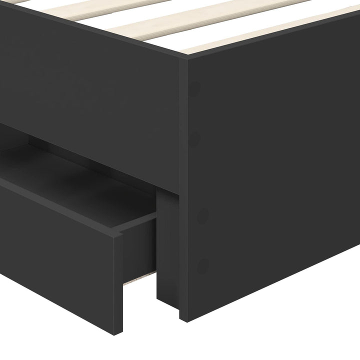 Sengestel med skuffe Sort 90 x 190 cm Ingeniørtræ