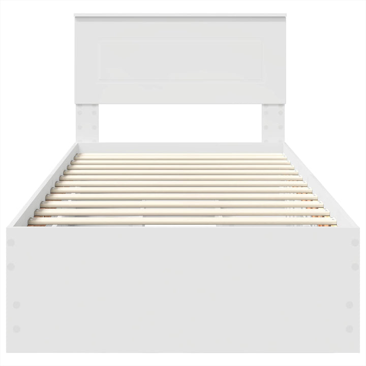 Sengestel med skuffe Hvid 90 x 200 cm Ingeniørtræ