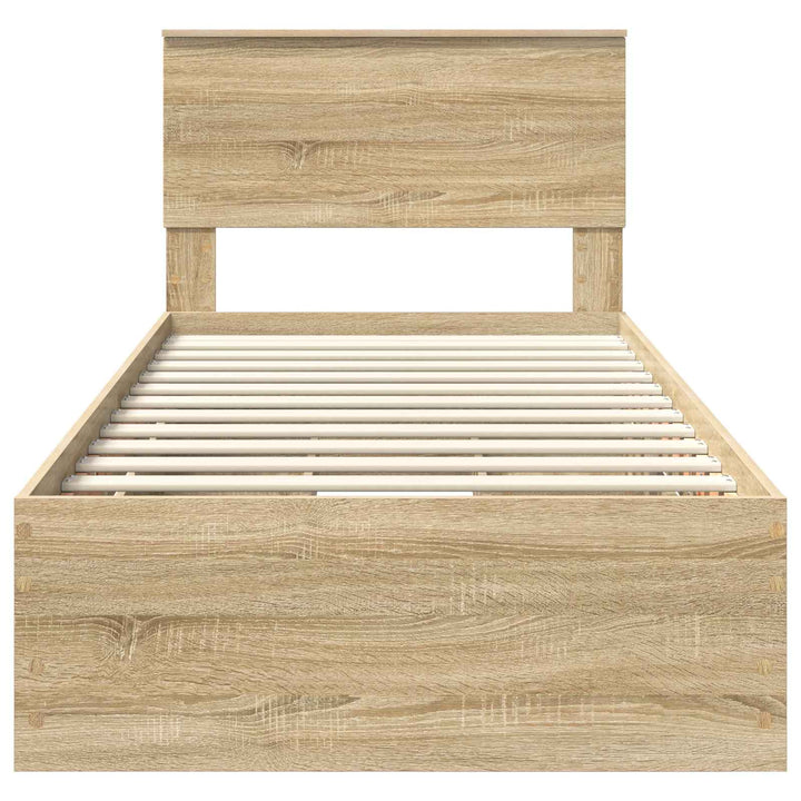 Sengestel med skuffe Sonoma eg 75 x 190 cm Ingeniørtræ