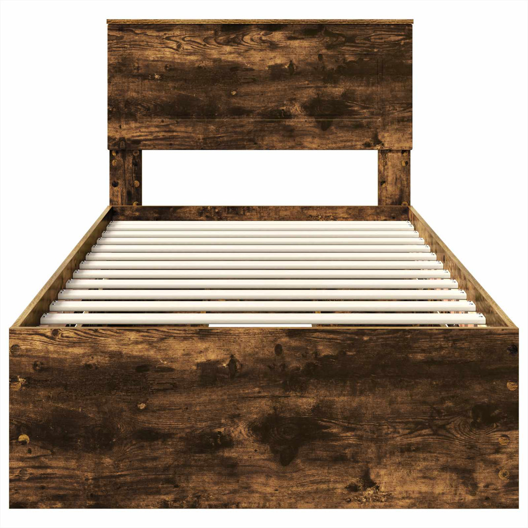 Sengestel med skuffe Røget eg 75 x 190 cm Ingeniørtræ