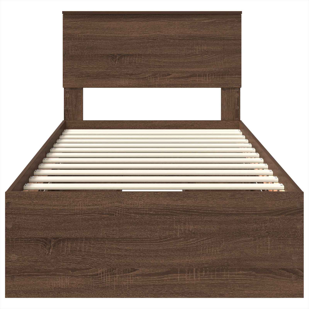 Sengestel med skuffe Brun eg 75 x 190 cm Ingeniørtræ