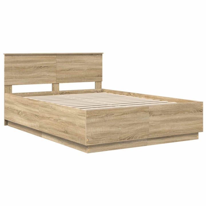 Sengestel med hovedgærde Sonoma eg 150 x 200 cm Konstrueret træ