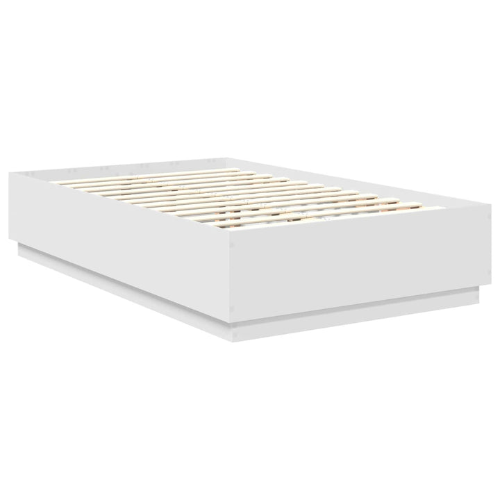 Sengestel med hovedgærde Hvid 135 x 190 cm Konstrueret træ
