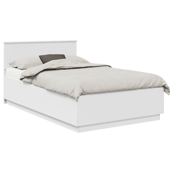 Sengestel med hovedgærde Hvid 135 x 190 cm Konstrueret træ