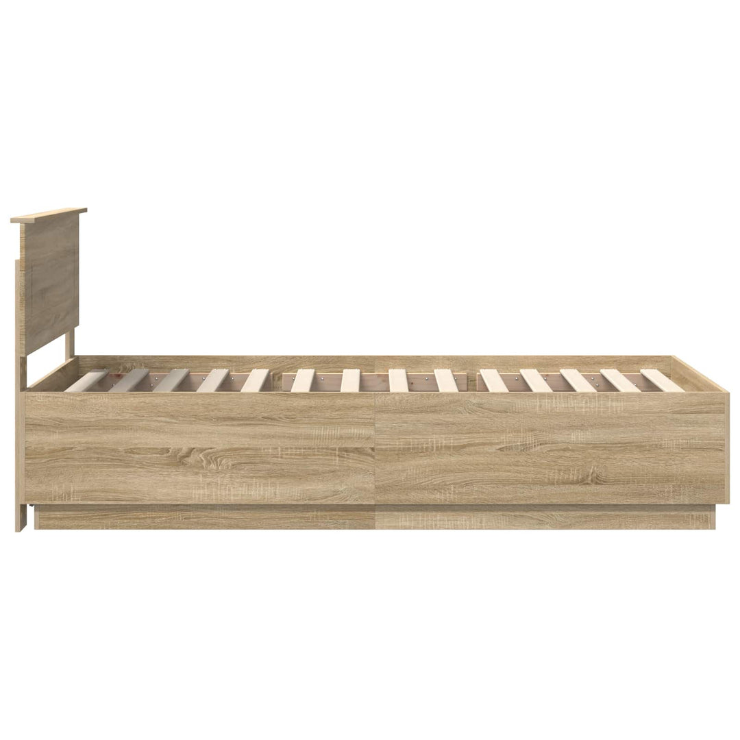 Sengestel med hovedgærde Sonoma eg 70 x 190 cm Konstrueret træ