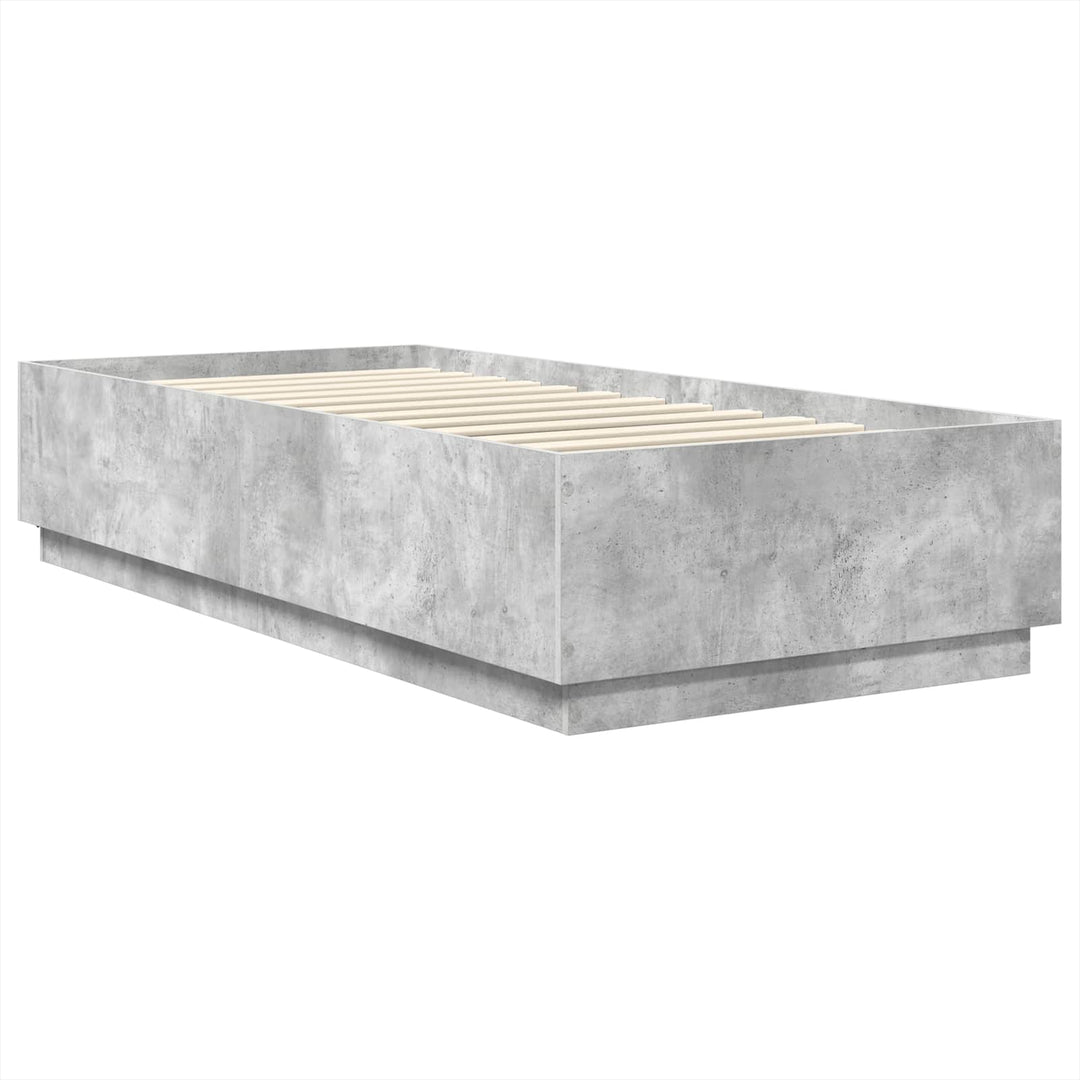 Sengestel med hovedgærde Beton Grå 70 x 190 cm Konstrueret træ