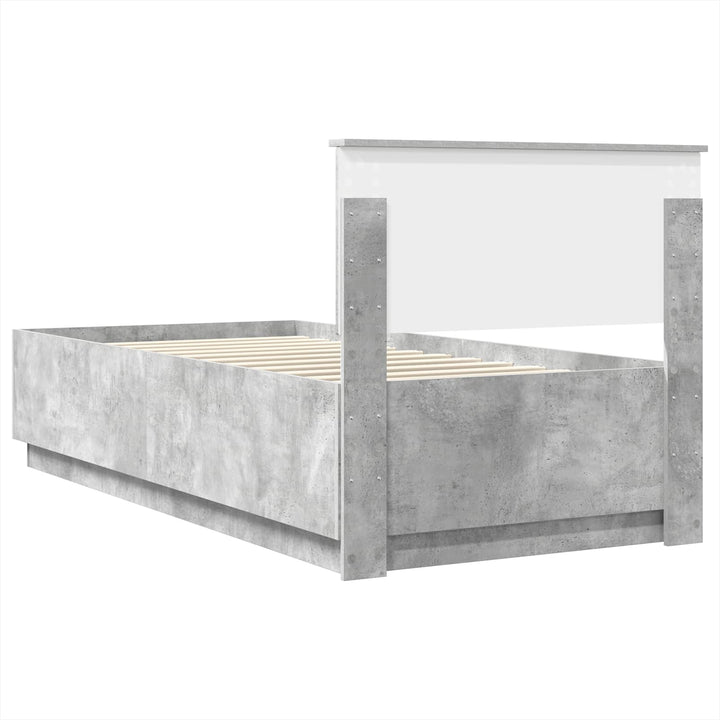 Sengestel med hovedgærde Beton Grå 70 x 190 cm Konstrueret træ