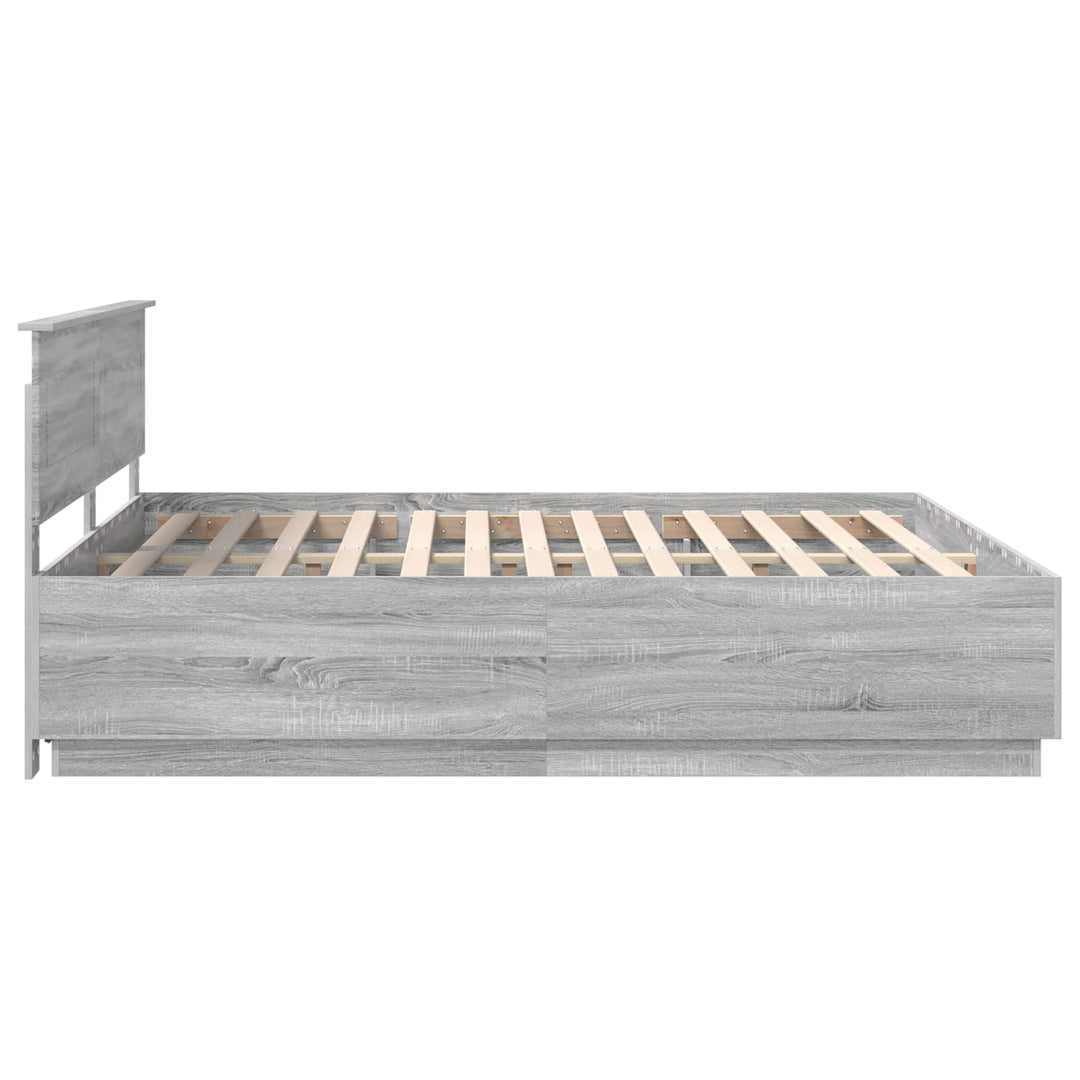 Sengestel Grå sonoma-eg 200 x 200 cm Konstrueret træ