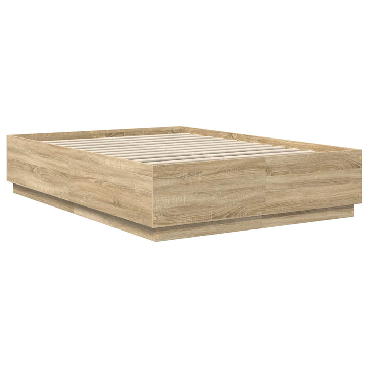 Sengestel med hovedgærde Sonoma-eg 150 x 200 cm Konstrueret træ