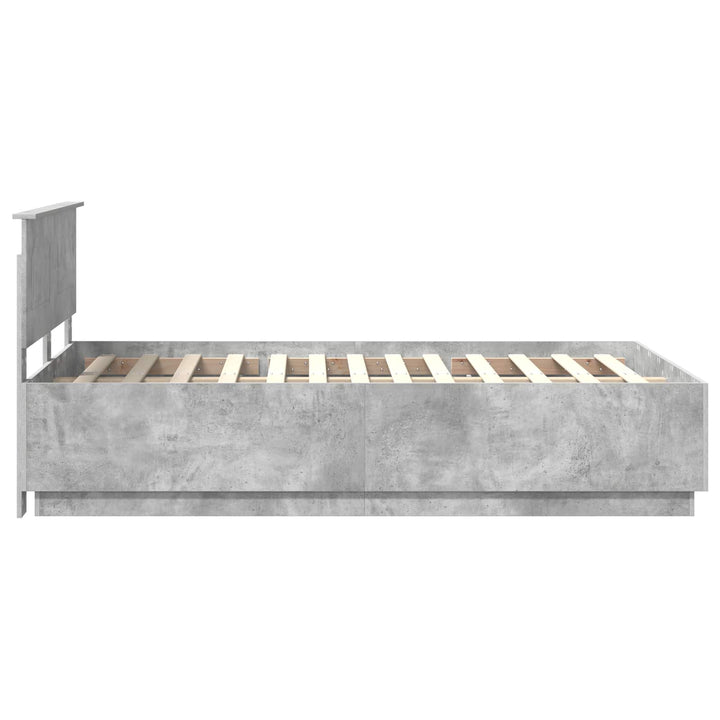Sengestel med hovedgærde Betongrå 120 x 200 cm Konstrueret træ