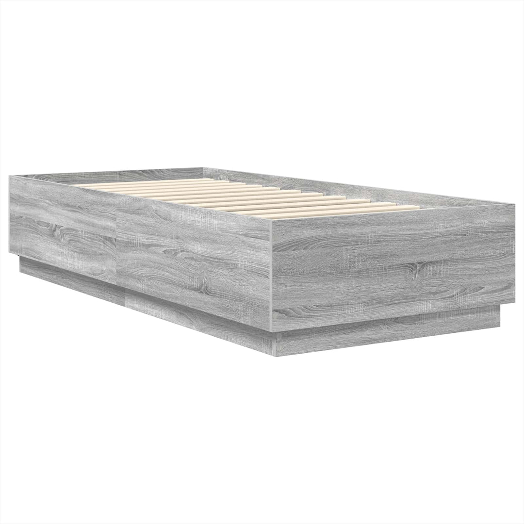 Sengestel Grå sonoma-eg 100 x 200 cm Konstrueret træ