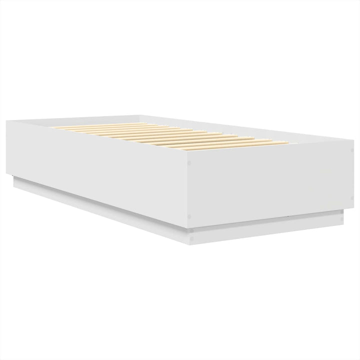 Sengestel med hovedgærde Hvid 75 x 190 cm Konstrueret træ