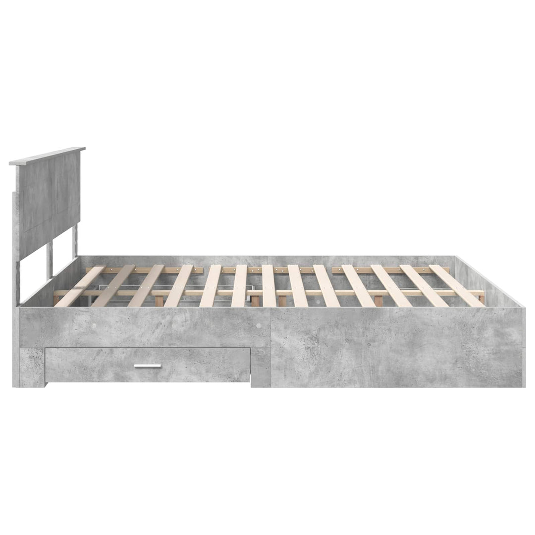 Sengestel med skuffe Beton Grå 180 x 200 cm Konstrueret træ