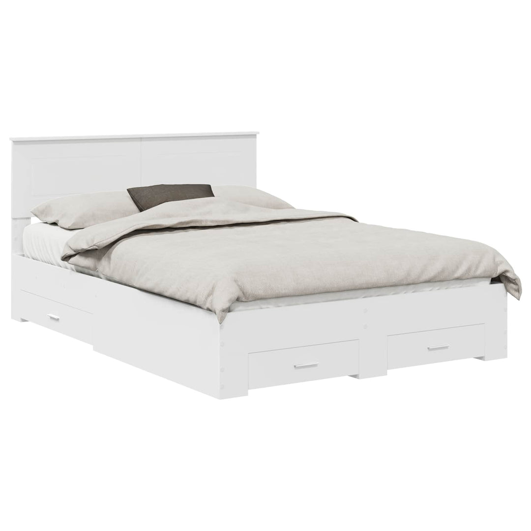 Sengestel med skuffe Hvid 160 x 200 cm Konstrueret træ