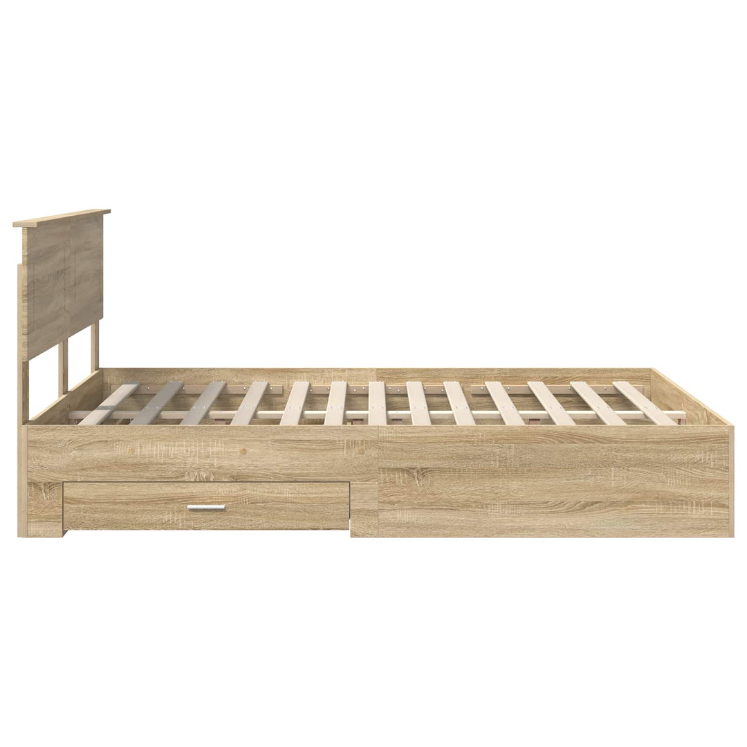 Sengestel med skuffe Sonoma eg 150 x 200 cm Konstrueret træ