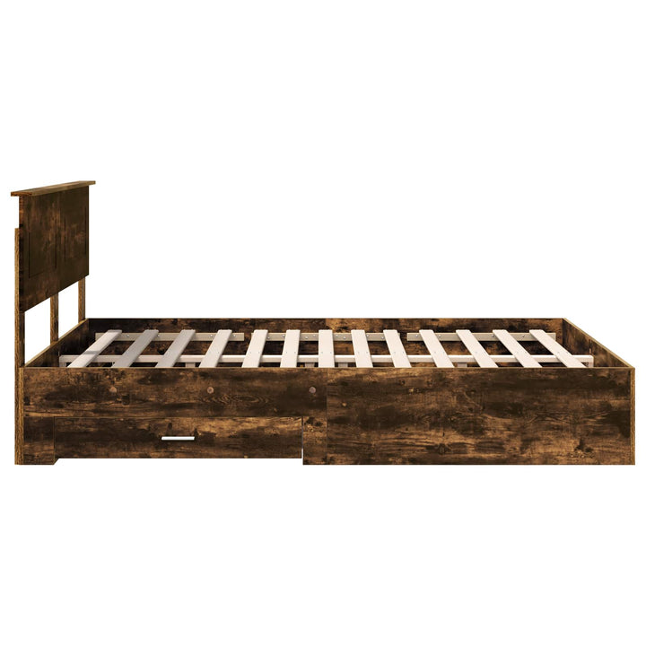 Sengestel med hovedgærde Røget eg 140 x 200 cm Konstrueret træ
