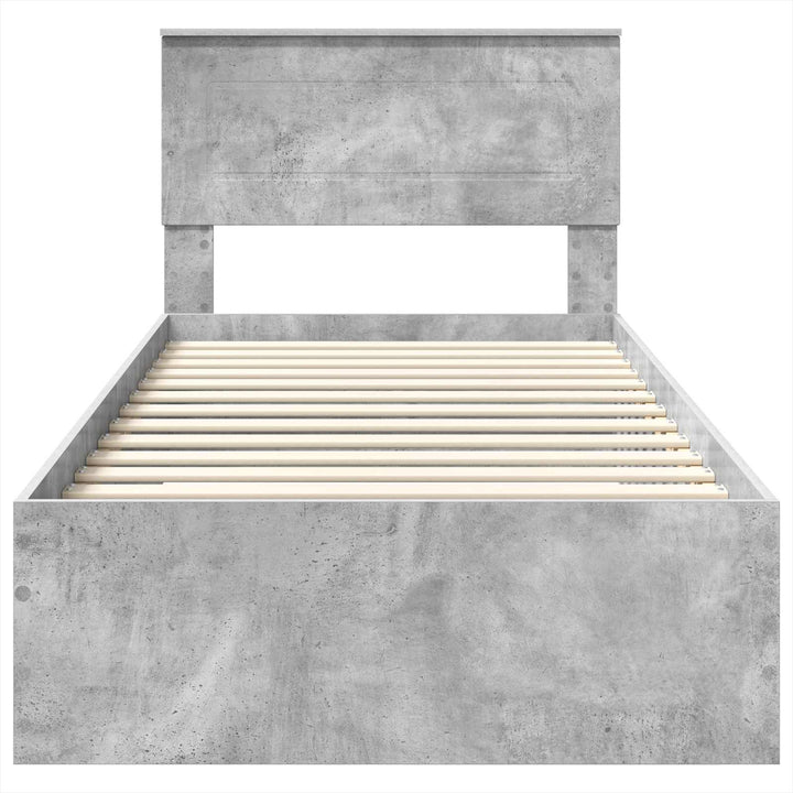 Sengestel med skuffe Beton Grå 100 x 200 cm Konstrueret træ