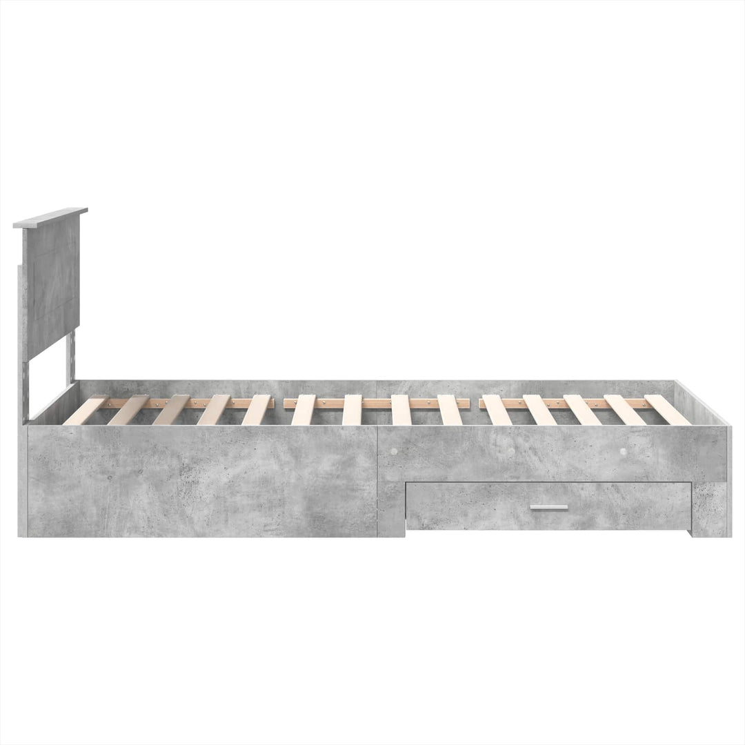 Sengestel med skuffe Beton Grå 100 x 200 cm Konstrueret træ
