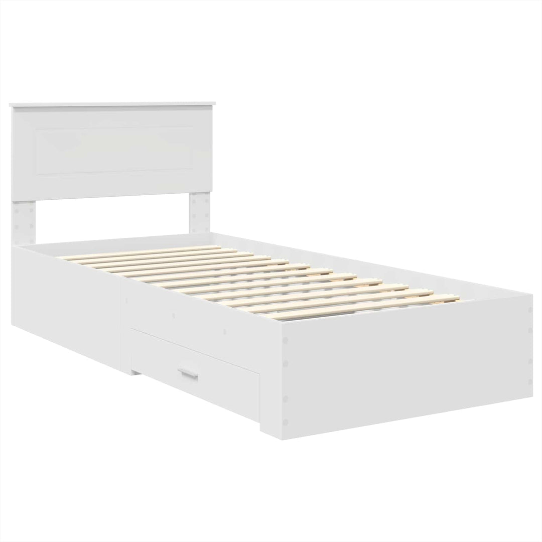 Sengestel med skuffe Hvid 90 x 190 cm Konstrueret træ