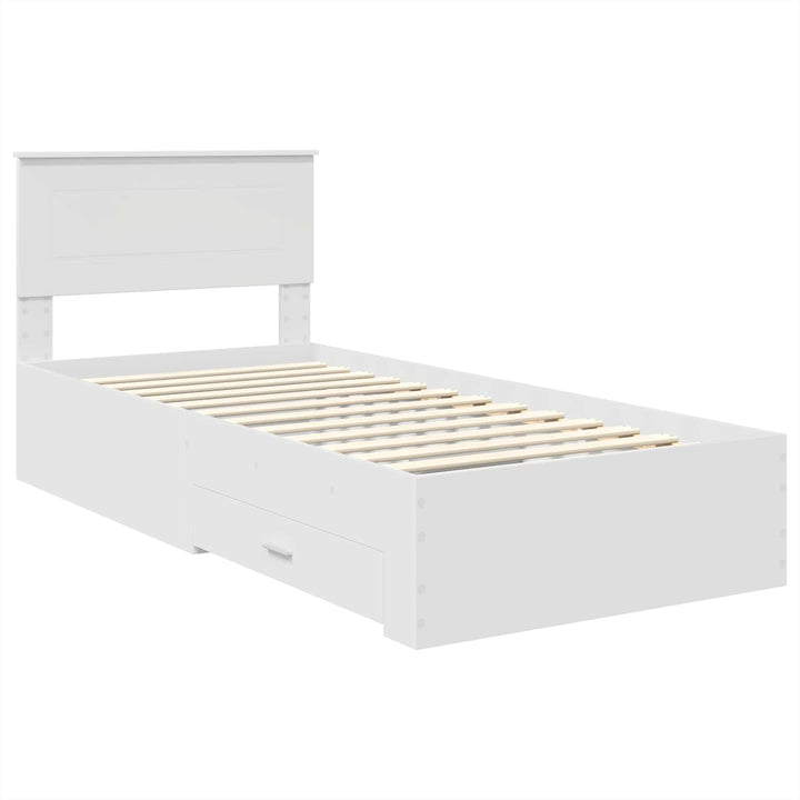 Sengestel med skuffe Hvid 90 x 190 cm Konstrueret træ