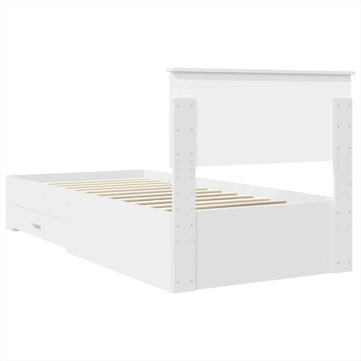 Sengestel med skuffe Hvid 90 x 190 cm Konstrueret træ