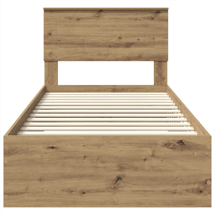 Sengestel med skuffe Artisan Egetræ 90 x 200 cm Konstrueret træ