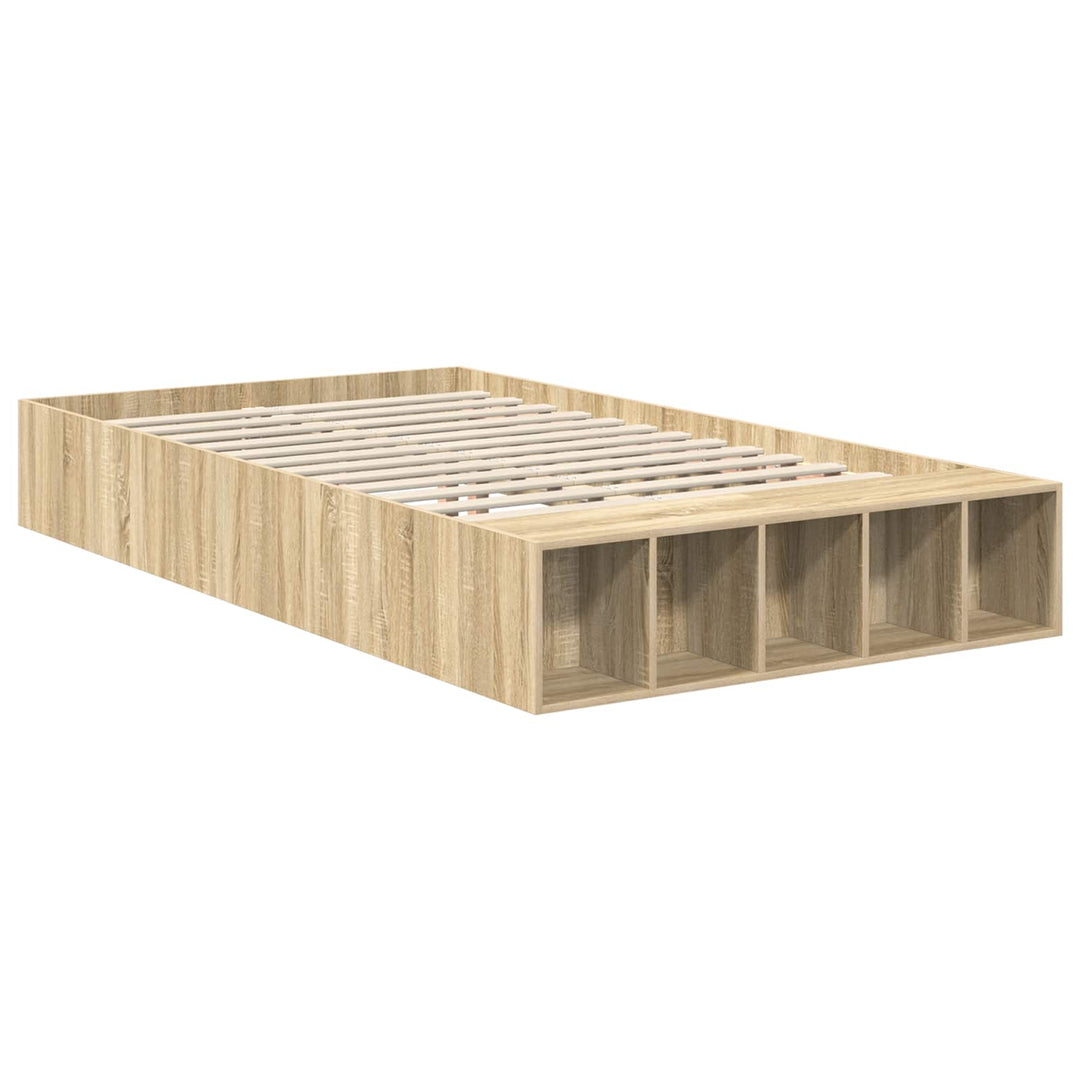 Sengestel med hylde Sonoma eg 120 x 200 cm Konstrueret træ