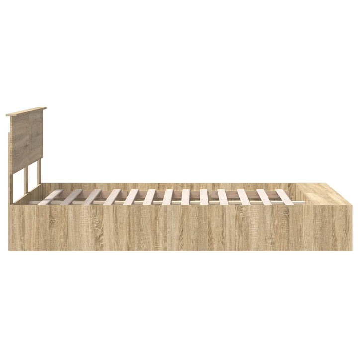 Sengestel med hylde Sonoma eg 120 x 200 cm Konstrueret træ