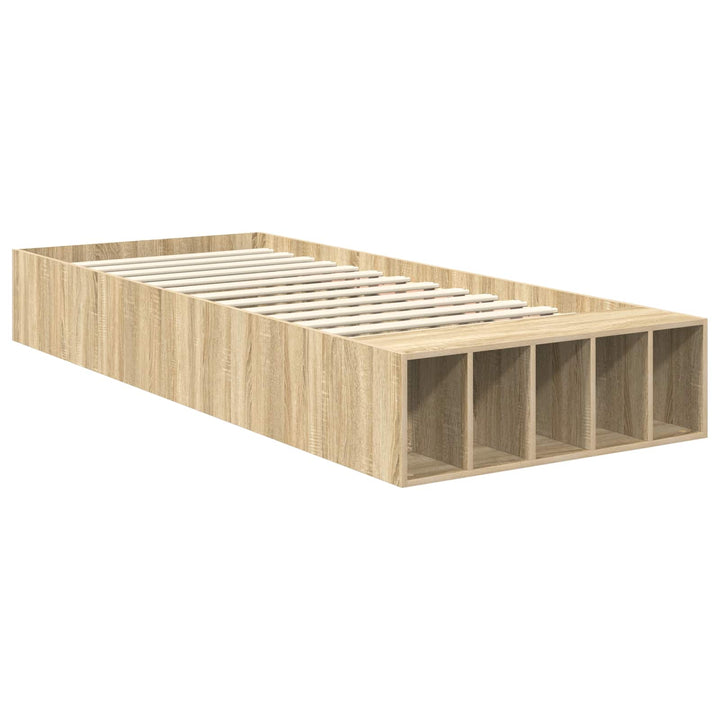 Sengestel med hylde Sonoma eg 90 x 190 cm Konstrueret træ