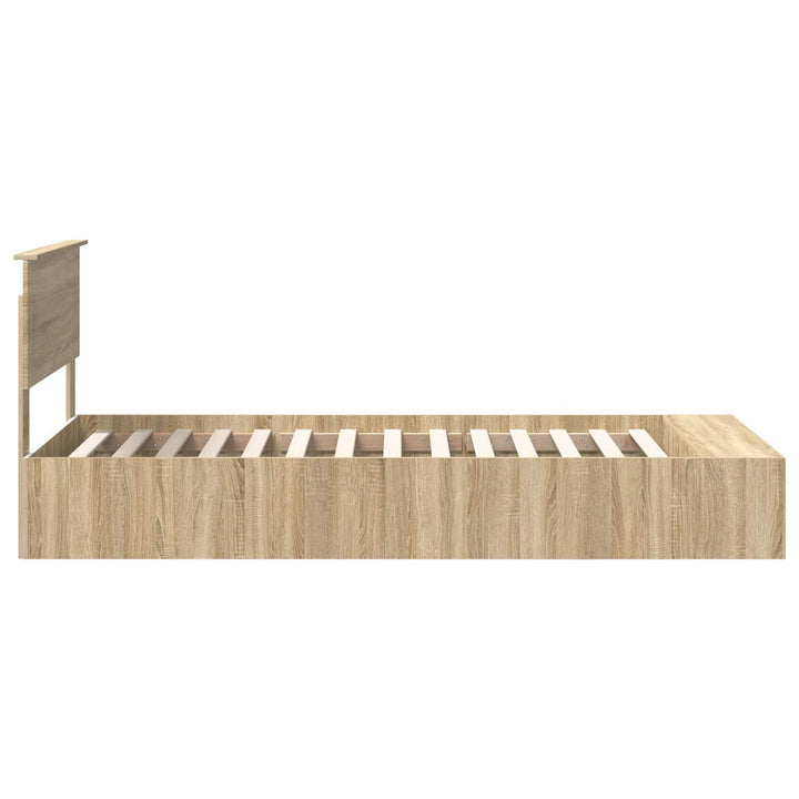 Sengestel med hylde Sonoma eg 90 x 190 cm Konstrueret træ